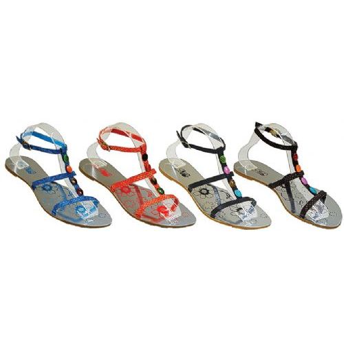 Wholesale Footwear Ladies Strap Sandal With Color Studs