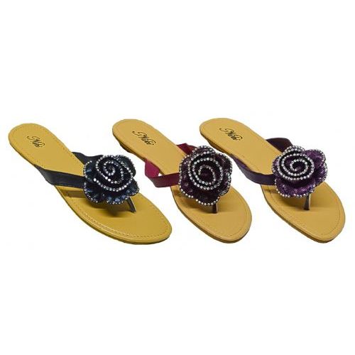 Wholesale Footwear Rhinestone Floral Sandal