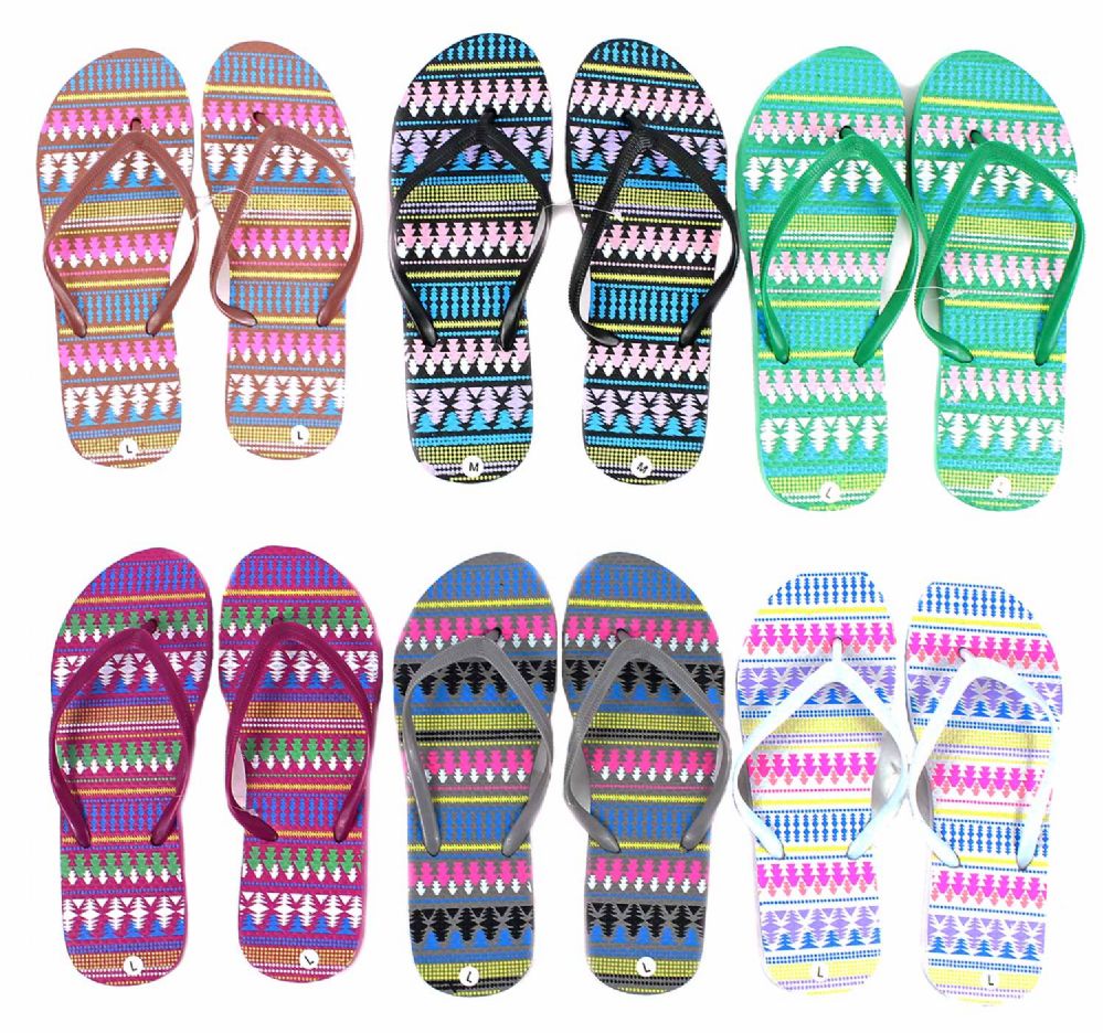 Wholesale Footwear Women's Flip Flops - Tribal Prints | Distributor