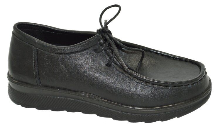 Wholesale Footwear Comfort Work Shoes Lace Up Nurse Hotel Restaurant Walking Slip Resistant Color Black Size 7-11