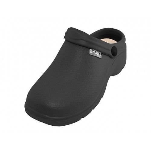 Wholesale Footwear Men's Sport Close Toe Rubber Nursing Clogs Black Sizes 8-13