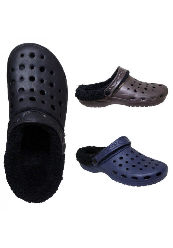 Wholesale Footwear Men's Winter Clogs With Fleece Warm Lining - Assorted Colors