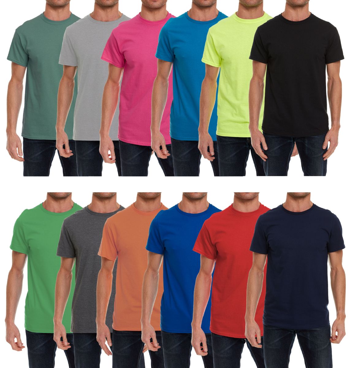 Wholesale Footwear Mens Cotton Crew Neck Short Sleeve T-Shirts Irregular , Assorted Colors And Sizes S-2xl