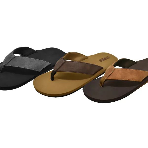 Wholesale Footwear Mens Fashion Flat Sandals. Man Made Sole And Upper Imported