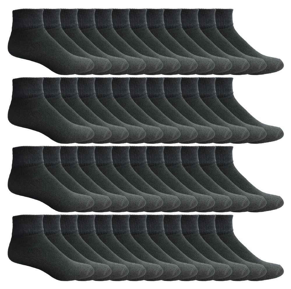 Wholesale Footwear Mens Socks'nbulk Cotton Sport Ankle Socks Size 10-13 Solid Black