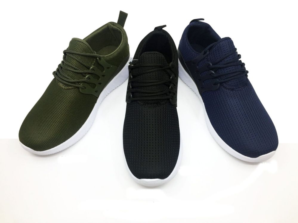 Wholesale Footwear Modern Mens Breathable Sneakers With Laces In Blue
