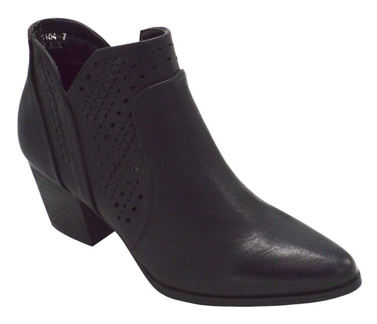Wholesale Footwear Women Ankle Heel Booties Color Black Size 6-11