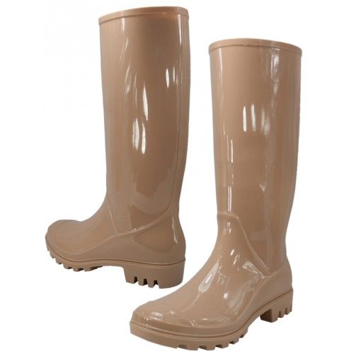 Wholesale Footwear Women's 13.5 Inches Rubber Rain Boots In Nude Sizes 6-11