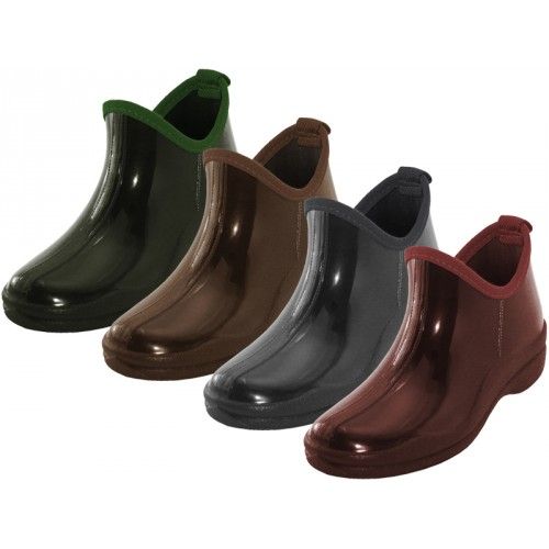 Wholesale Footwear Women's 5 Inches Ankle Height Soft Rubber Garden Shoes Rain Boots Sizes 6-11