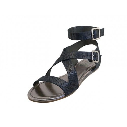 Wholesale Footwear Women's Ankle Height Cross Strap Sandals In Black Sizes 6-11