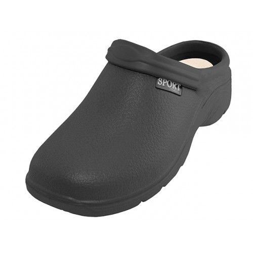 Wholesale Footwear Women's Close Toe Rubber Nursing Clogs In Black Sizes 6-11