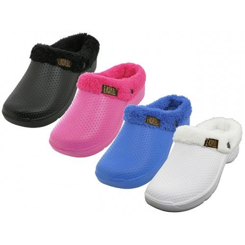 Wholesale Footwear Women's Cotton Terry Lining Insole Soft Clogs Sizes 6-11