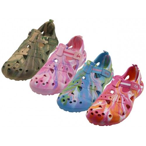 Wholesale Footwear Women's Tie Dyed  Touch Closure Sandals Sizes 6-11