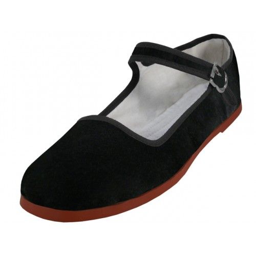Wholesale Footwear Women's Velvet Upper Classic Mary Jane Shoes In Black Size 40