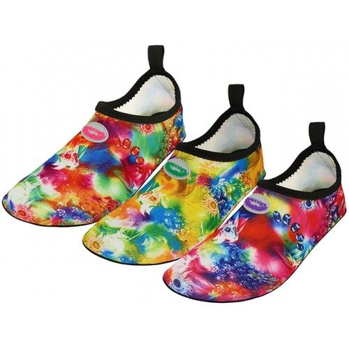 Wholesale Footwear Women's Wave Super Soft Elastic Nylon Upper Fantasy Printed Yoga Sock Water Shoe Sizes 6-11