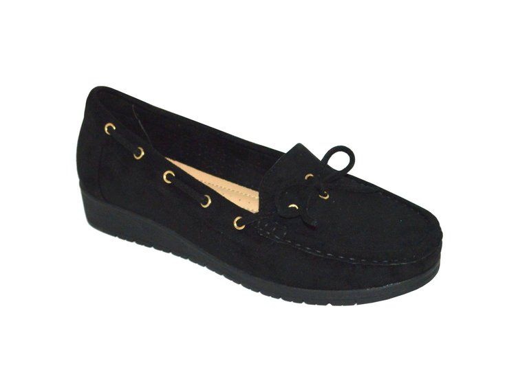 Wholesale Footwear Womens Loafers Flats Shoes With Bowknot Driving Slip Ons Shoes Comfort Walking Loafers Color Black Size 6-11